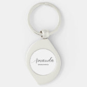 Moderne Minimalistische Script Bruidsmeisje Sleutelhanger (Voorkant)