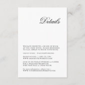 Moderne minimalistische script bruiloft detail Kaa Informatiekaartje (Voorkant)