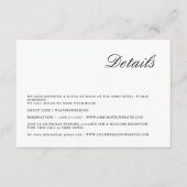 Moderne minimalistische script bruiloft detail Kaa Informatiekaartje (Voorkant)