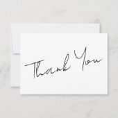 Moderne Minimalistische Script Bruiloft Feest Bedankkaart (Voorkant)