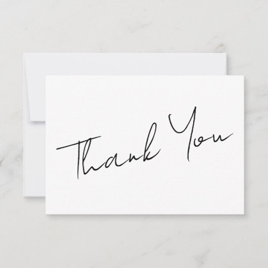 Moderne Minimalistische Script Bruiloft Feest Bedankkaart (Voorkant)