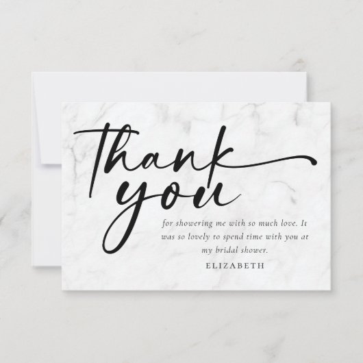 Moderne Minimalistische Script Bruiloft Feest Bedankkaart (Voorkant)