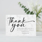 Moderne Minimalistische Script Bruiloft Feest Bedankkaart (Staand voorkant)