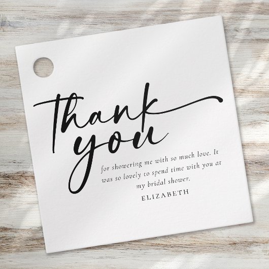 Moderne Minimalistische Script Bruiloftsborrel Bedankjes Labels