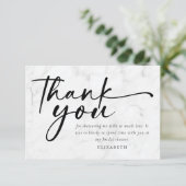 Moderne Minimalistische Script Bruiloftssalon Bedankkaart (Staand voorkant)