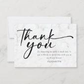 Moderne Minimalistische Script Bruiloftsshowers Bedankkaart (Voorkant)