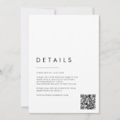 Moderne minimalistische script details QR code bru Kaart (Achterkant)