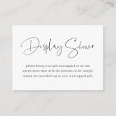 Moderne minimalistische Script Display Douche Informatiekaartje (Voorkant)