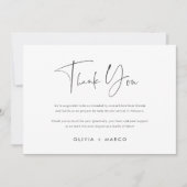 Moderne Minimalistische Script Foto Flat Bedankkaart (Voorkant)