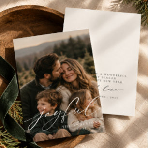 Moderne Minimalistische Script Foto Kerstkaart