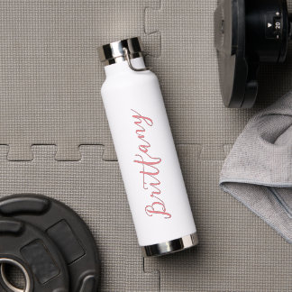 Moderne Minimalistische Script Gepersonaliseerd Waterfles
