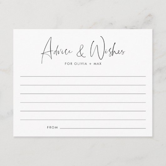 Moderne Minimalistische Script Kaart met Wensen (Voorkant)