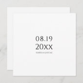 Moderne minimalistische Script Square bruiloft uit Save The Date (Voorkant / Achterkant)