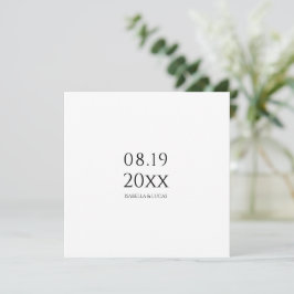 Moderne minimalistische Script Square bruiloft uit Save The Date