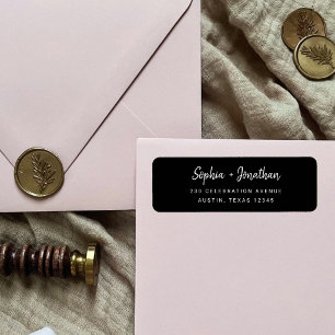 Moderne Minimalistische Script   Trouwretouradres Etiket