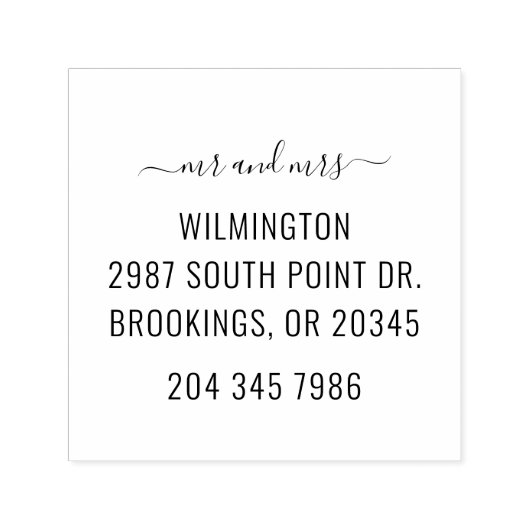 Moderne Minimalistische Script Typografie Zelfinktende Stempel (Design)