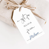 Moderne Minimalistische Script Weergave Shower Cadeaulabel