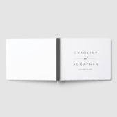 Moderne Minimalistische Script Witte Aangepaste Tr Gastenboek (Volledig)