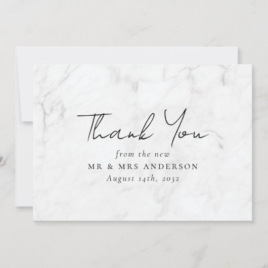 Moderne, minimalistische scriptbruiloft bedankkaart (Voorkant)