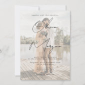 Moderne, minimalistische scriptbruiloft kaart (Voorkant)