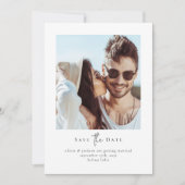 Moderne, minimalistische scriptbruiloft save the date (Voorkant)