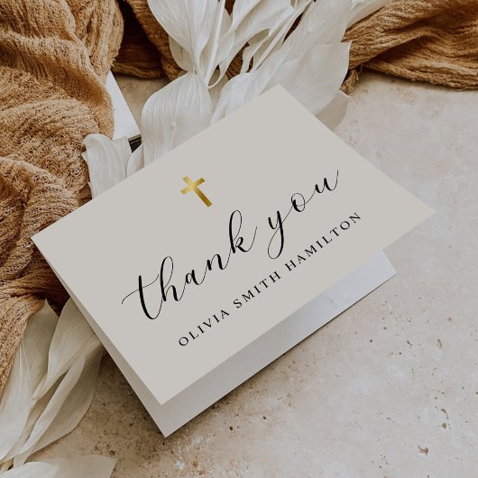 Moderne minimalistische scriptfotodoop bedankkaart