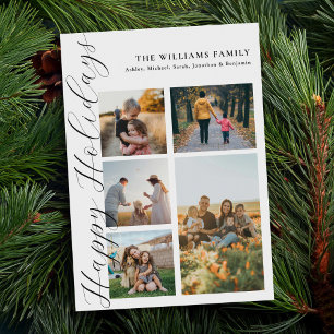 Moderne Minimalistische Scriptie Familie Foto Coll Feestdagenkaart