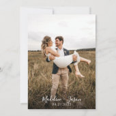 Moderne, minimalistische scriptkalligrafie foto-br kaart (Achterkant)