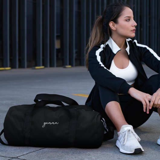 Moderne minimalistische scriptnaam Monogram Plunjezak