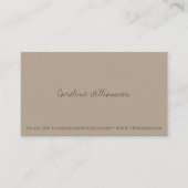 Moderne minimalistische scriptnaam Photo Taupe Cus Visitekaartje (Voorkant)