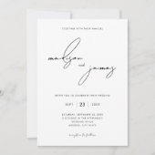Moderne minimalistische scriptnamen bruiloft kaart (Voorkant)