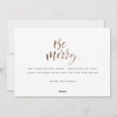 Moderne, minimalistische serie Kerstmis Feestdagenkaart (Achterkant)