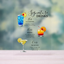 Moderne Minimalistische Signature Drinks Bruiloft
