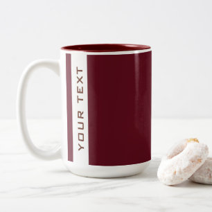 Moderne minimalistische Sjabloon Jouw naam of teks Tweekleurige Koffiemok