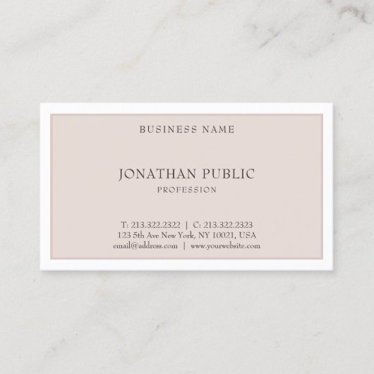 Moderne minimalistische Sjabloon Professional Visitekaartje (Voorkant)