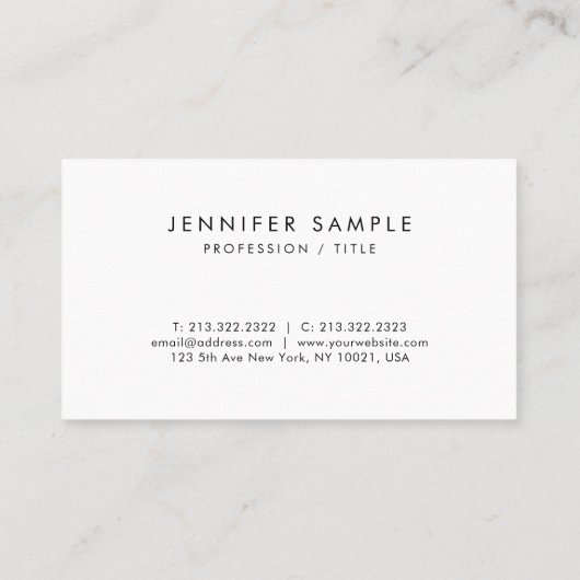 Moderne minimalistische Sjabloon Professional Visitekaartje (Achterkant)