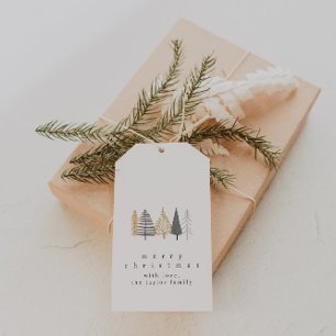 moderne , minimalistische sjabloon van het kerst - cadeaulabel