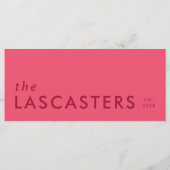 Moderne minimalistische slanke eenvoudige bruiloft menu (Achterkant)