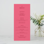 Moderne minimalistische slanke eenvoudige bruiloft menu (Staand voorkant)
