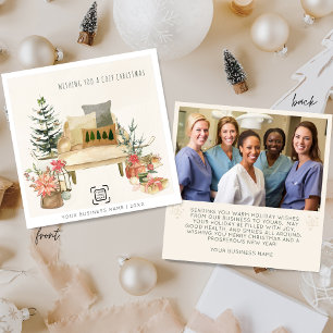 Moderne minimalistische Small Business Logo Feestdagenkaart