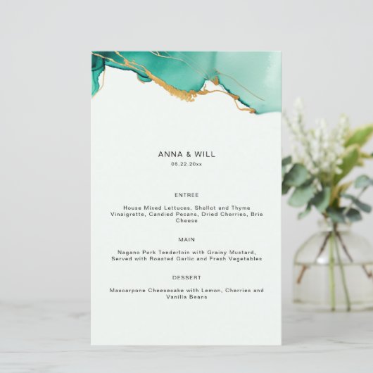 Moderne minimalistische smaragd gouden Blauwgroen (Staand voorkant)