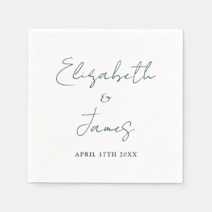 Moderne Minimalistische Smaragdgroene Scriptie Tro Servet