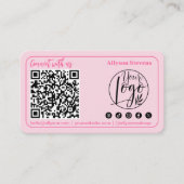 Moderne minimalistische sociale media QR-code Foto Visitekaartje (Voorkant)