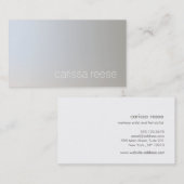 Moderne minimalistische soft grey professional visitekaartje (Voorkant / Achterkant)