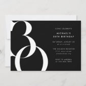 Moderne minimalistische Solid Black 30e verjaardag Kaart (Voorkant)