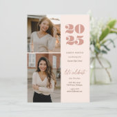 Moderne minimalistische stijgende Afstudeerder 2 f Kaart (Staand voorkant)