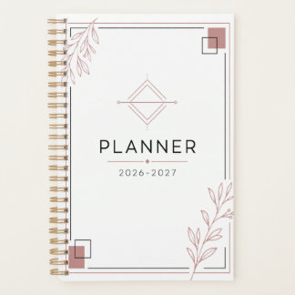 Moderne Minimalistische Stof Roze Gepersonaliseerd Planner
