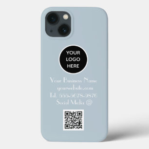 Moderne minimalistische stofblauwe aangepaste logo iPhone 13 hoesje