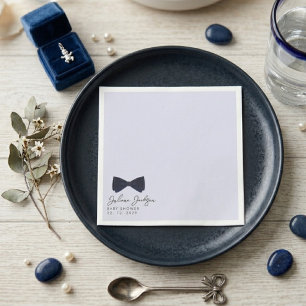 Moderne Minimalistische Stofblauwe Strik Baby Show Servet