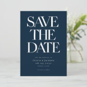 Moderne minimalistische stoutmoedige typografie br save the date (Staand voorkant)